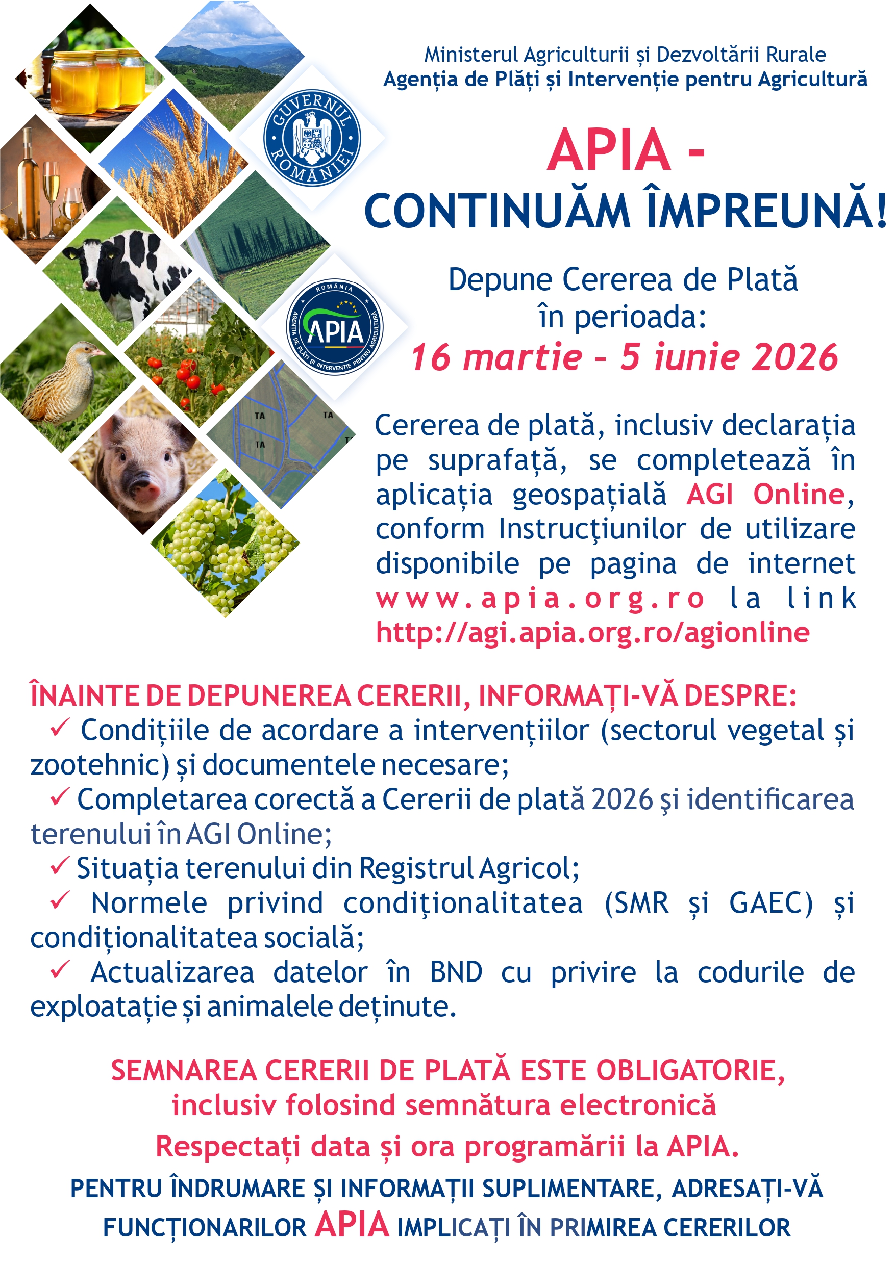 APIA dă startul Campaniei de primire a cererilor de plată